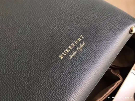 Official First Bag Ru Leather House in Burberry Banner Check and Small The 0529